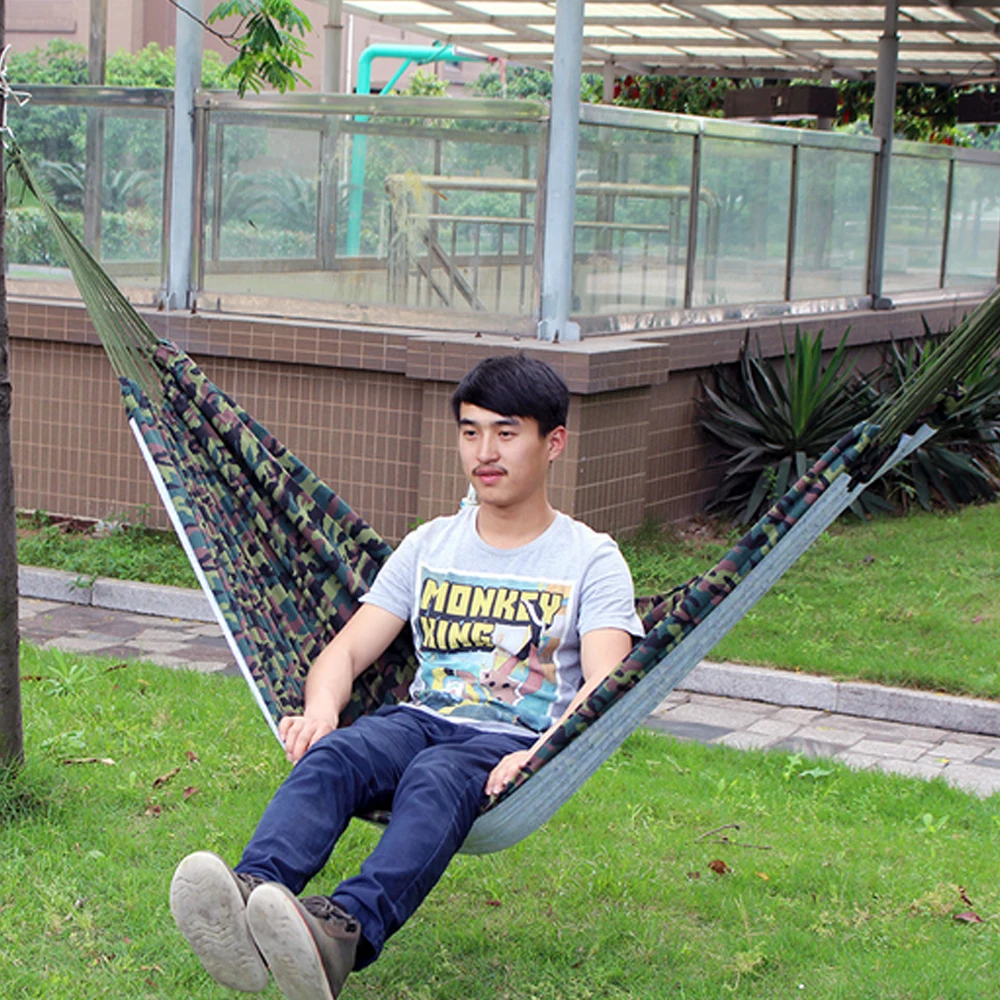 

Camouflage 2 People Portable Parachute Hammock Camping Survival Garden Hunting Leisure Hamac Travel Double Person Swing Bed