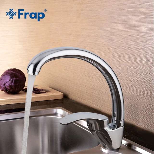 Best Offers FRAP Solid Kitchen Mixer Cold and Hot 360 degree rotation Tap Single lever Hole Water Tap Kitchen Faucet Torneira Cozinha f4136