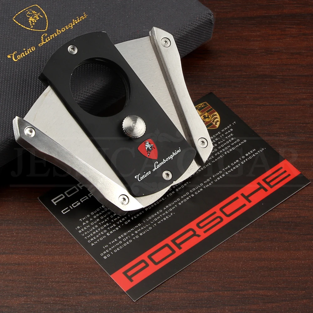 

GALINER Gadgets Cool Dual Sharp Blades Cigar Cutter Scissors Quick Smooth Cigars Guillotine Spring Tobacco Cutting With Gift Box
