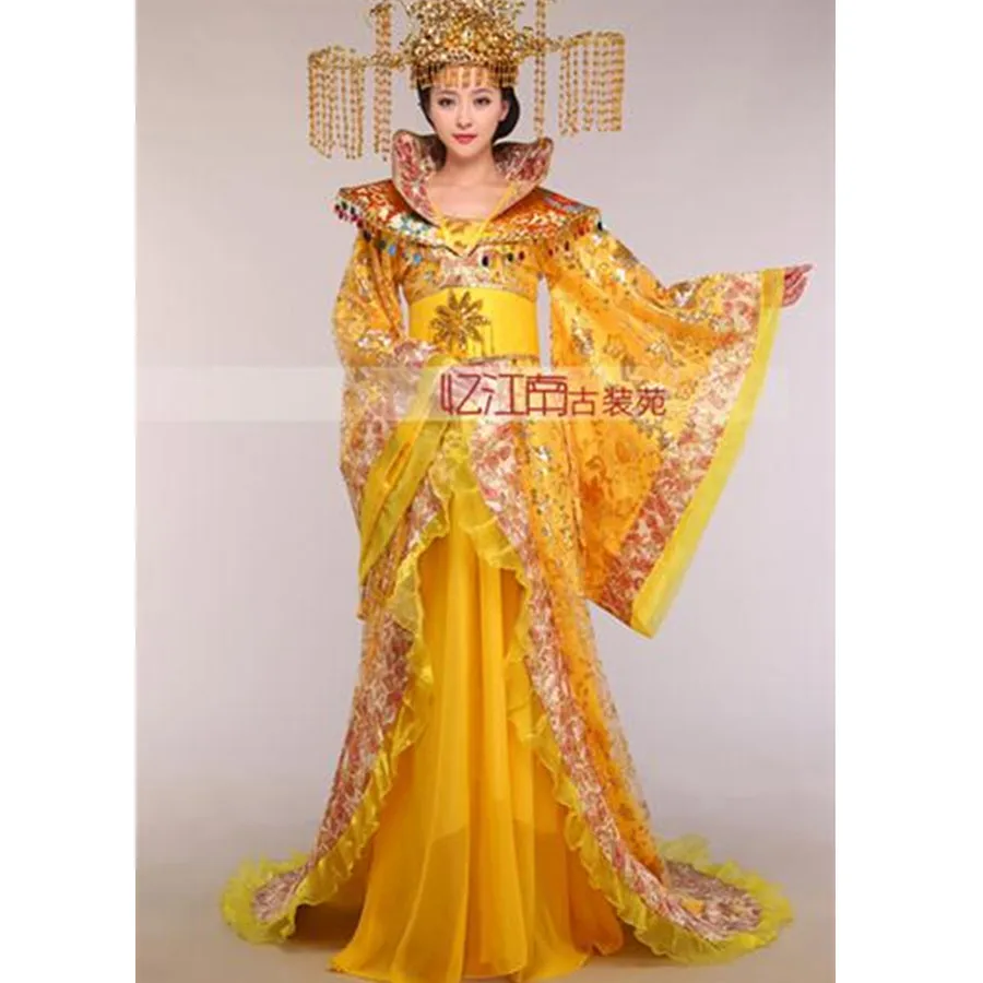 

Women's stand collar the noble temperament trailing dress the queen of the tang dynasty clothing Chinese ancient costume