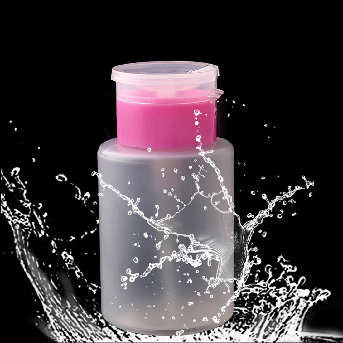 

150ml Pink Empty Clear Pump Dispenser Bottle For Acetone Polish Remover Alcohol Liquid Oil Nail Art Refillable Container