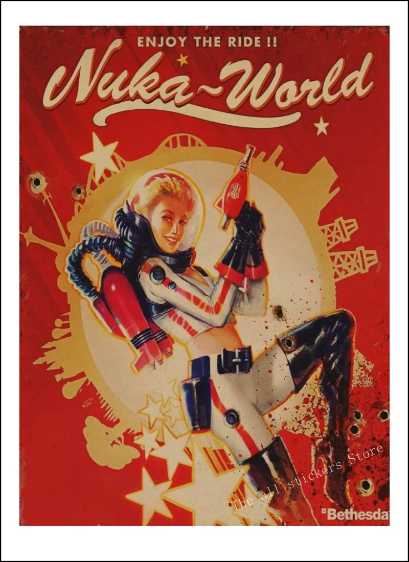 Fallout 3 4 игровой Плакат Украшение для домашнего интерьера крафт-игра плакат рисунок core наклейки на стену/9005 - Цвет: 11