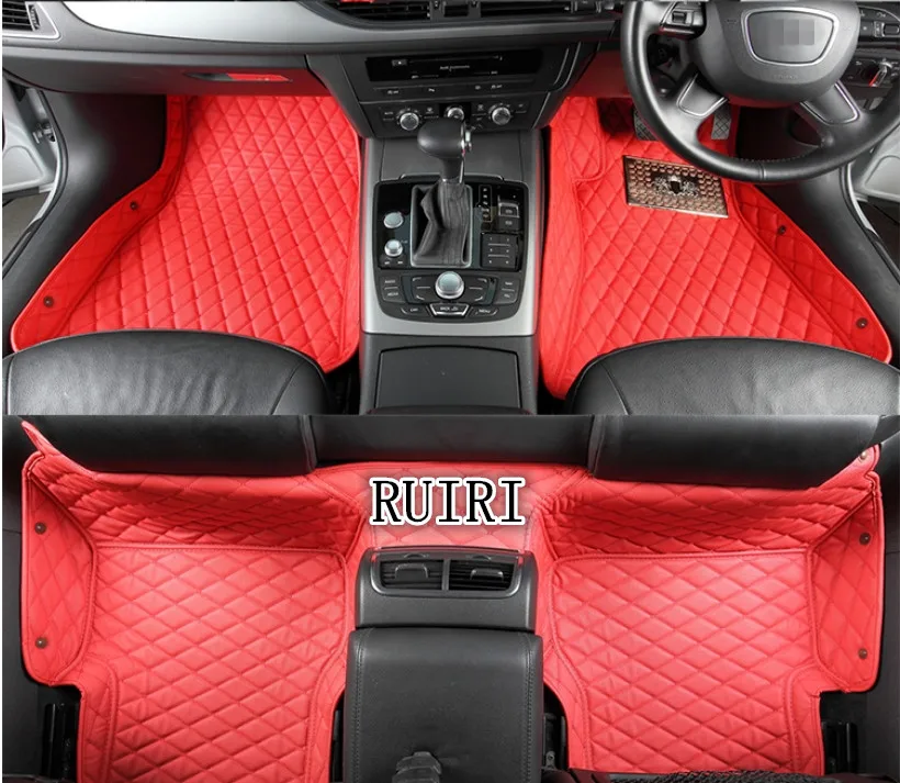 Пользовательские полный комплект автомобильные коврики+ один коврик багажника для правого привода nissan elgrand E51 7 8 мест 2010-2002 водонепроницаемые ковры - Название цвета: Red