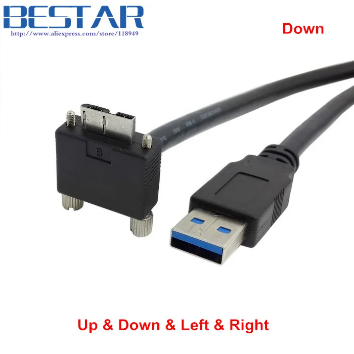 90 градусный правый левый вверх и вниз Угловой Micro B USB 3.0 винтовой кронштейн для A Type
