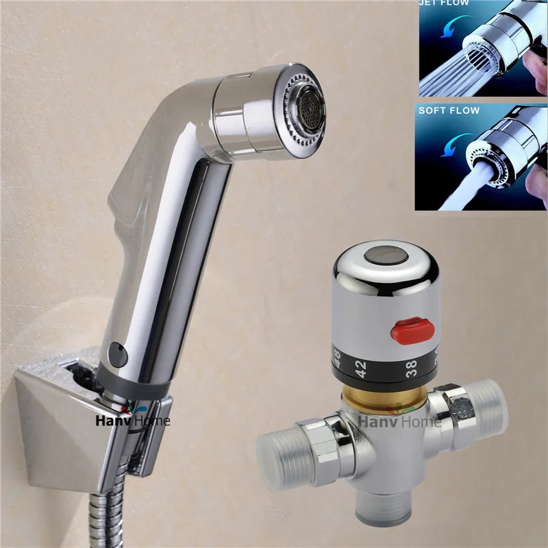 38 degree Thermostatic Mixer Valve Hand held Spray Shower Set Shattaf