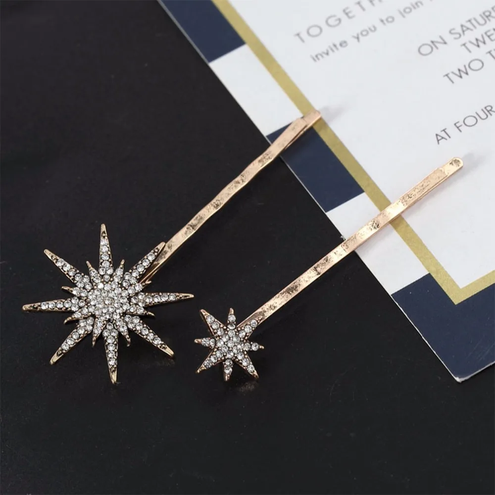 Hair Accessories Moon Star Hairpin For Girls Silver Hair Clips For
