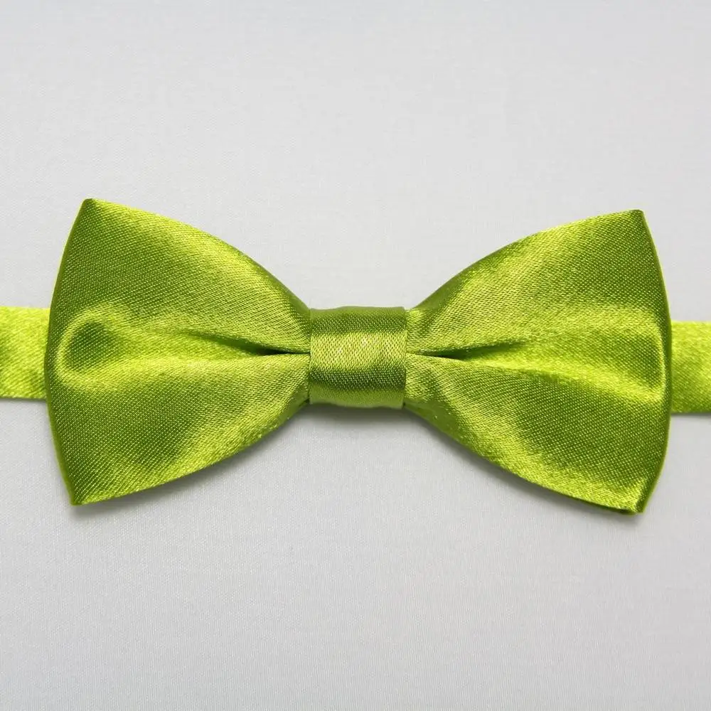 HOOYI детский искусственный шелк, однотонный 28 цветов, галстук-бабочка, галстук-бабочка - Цвет: Армейский зеленый