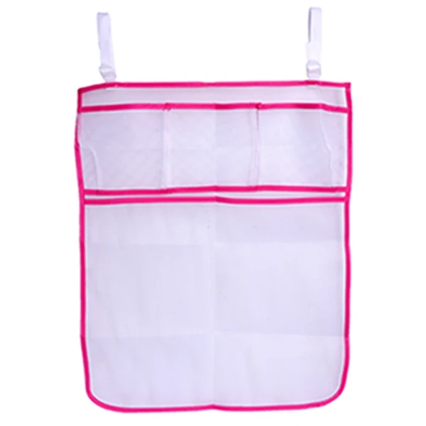 Детская кровать висячая сумка для хранения кроватки Органайзер игрушка пеленки карман для постельное для колыбели - Цвет: Pink Multi Grid
