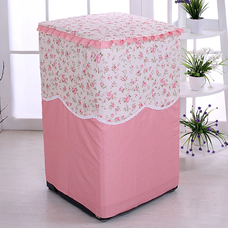 

Fabric Pastoral Style Drum Washing Machine Dust-proof Floral Printed Decorative Cover