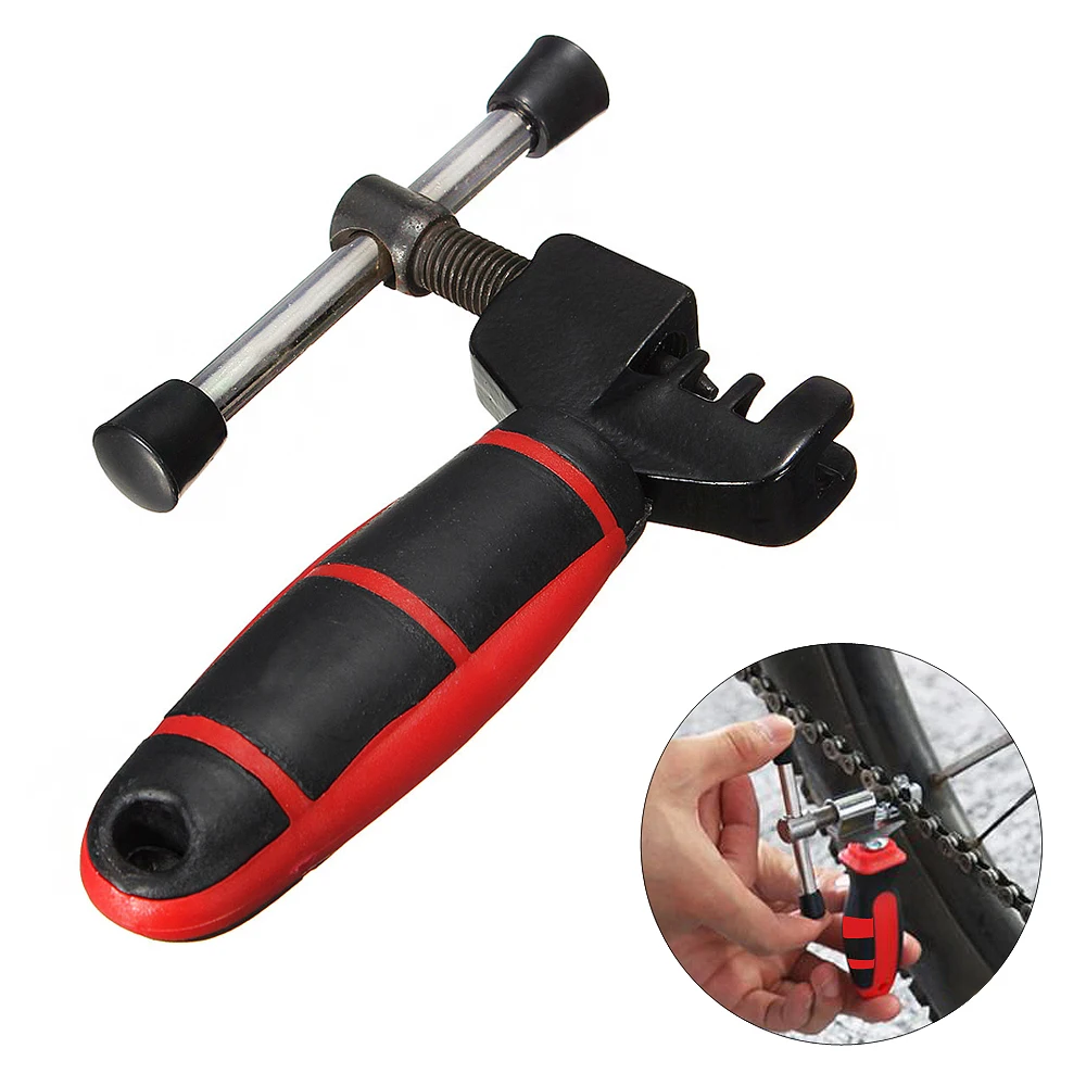 

Steel Material Bike Chain Breaker Cutter Removal Tool Bicycle Chain Pin Splitter Device with Red Handle