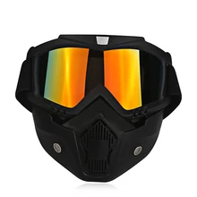 Da sci del Motociclo Della Bici Viso Maschera Occhiali Moto Motore Aperto Viso Staccabile Occhiali di Protezione Caschi Occhiali Vintage Universale