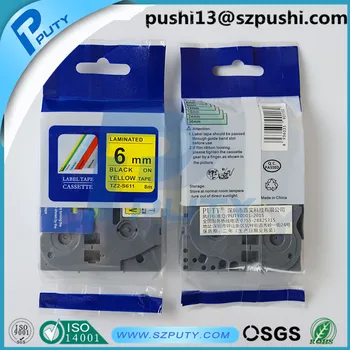 

Black on Yellow Extra Strenth Label Tape Compatible for Brother TZ-S611 TZe-S611 6mm P-Touch 8mm