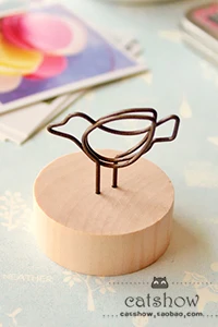 zakka retro photos show Creative Pastoral ornaments seat iron log message Clip Notes folder name card holder - Цвет: Фиолетовый