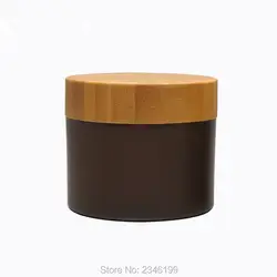 150 г Bamboo Кепки Пластик Jar коричневый Цвет косметический крем Упаковка Контейнер 150 мл пустой деревянной крышкой пот ПЭТ бутылки, 10 шт./лот