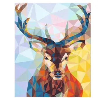 

RIHE Frame Animal DIY Painting By Numbers Acrylic Paint On Canvas Abstract Deer Handpainted Oil Painting For Home Decor 40x50cm