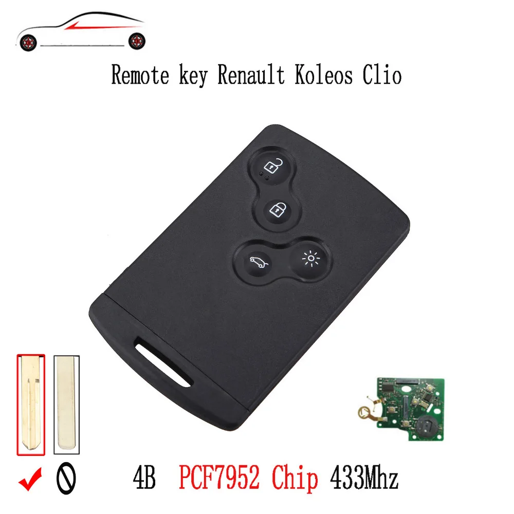

GORBIN 433Mhz Smart Remote Key Keyless For Renault Megane Scenic Laguna Koleos Clio Transponder Chip ID46/PCF7952 Original key