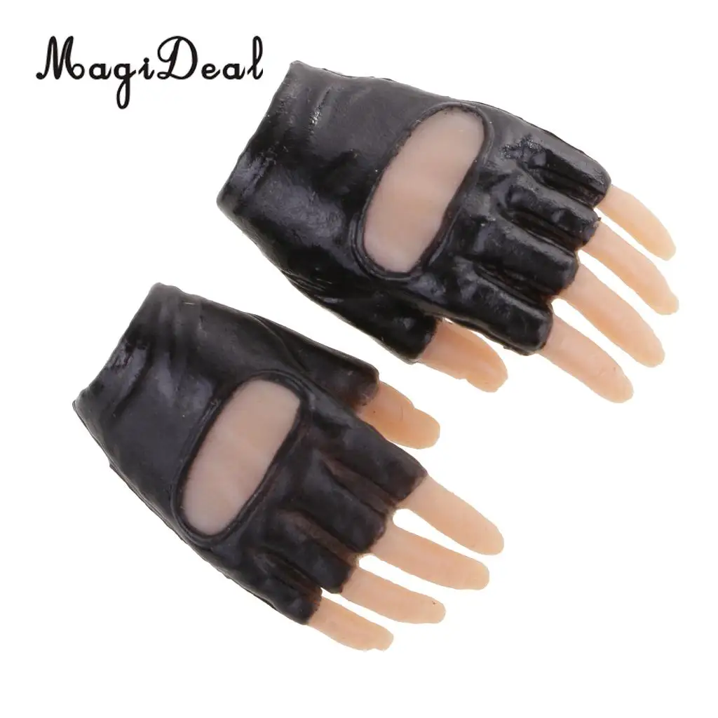 MagiDeal 1:6 Scale Black Half Gloved Hands for 12 Inch Female Action Figure Dolls Children Adult Toy DIY Accessories