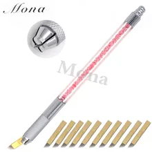 1 шт. Корея 110 мм длина ручная ручка для микроблейдинга бровь Вышивание Татуировка машины с 10 лезвиями для перманентного макияжа ручка