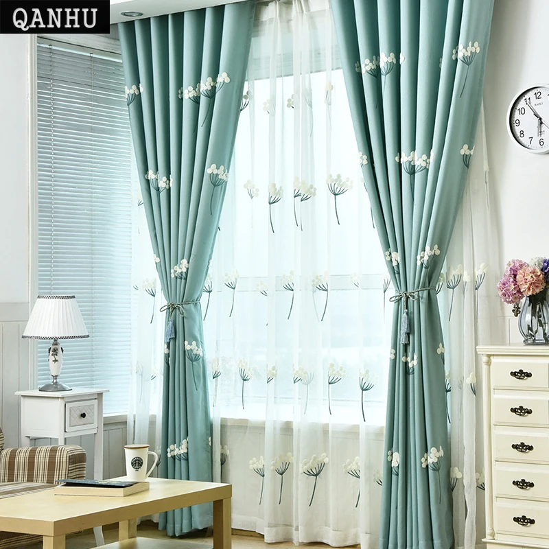 Us 37 0 Qanhu Newest Pastoral Blackout Curtains Jacquard For Bedroom Textile Curtains Sets For The Living Room Curtains On The Door 1 6 In Curtains