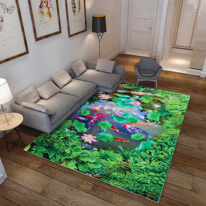 High Quality 3D printed Hallway Carpet Pastoral Style Rugs Corridor Floor Mat Soft Aisle Stairs Anti-slip Suction Blanket tapis