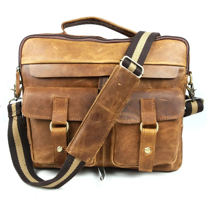 

2016 Genuine Leather Vintage Crossbody Bag Military Shoulder Bags Men Messenger Bag Men Leather Handbag Tote Briefcase Bolsa