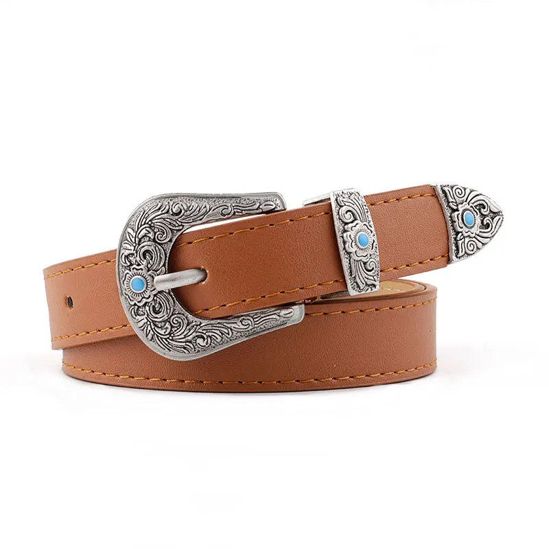 

Winfox Fashion Black Women Lady Girl Vintage Metal Buckle Boho Leather Waist Belt Waistband waist belt