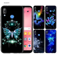 Черный силиконовый чехол для huawei P30 P20 P10 P9 P8 mate 10 20 Lite 2017 Mini Pro P Smart Plus 2019 Shell синяя бабочка(China)