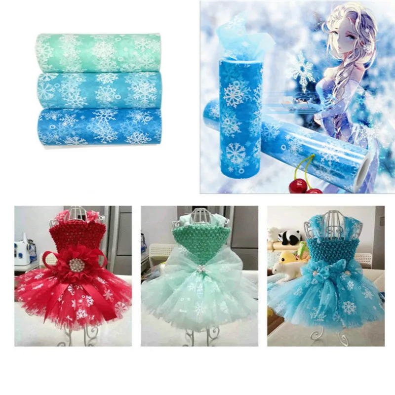 

Snowflake Tulle Roll 15cm 10Yards Spool Tutu Gift Wrap Wedding Decoration Birthday Party Baby Shower Supplies Party Favors.Q