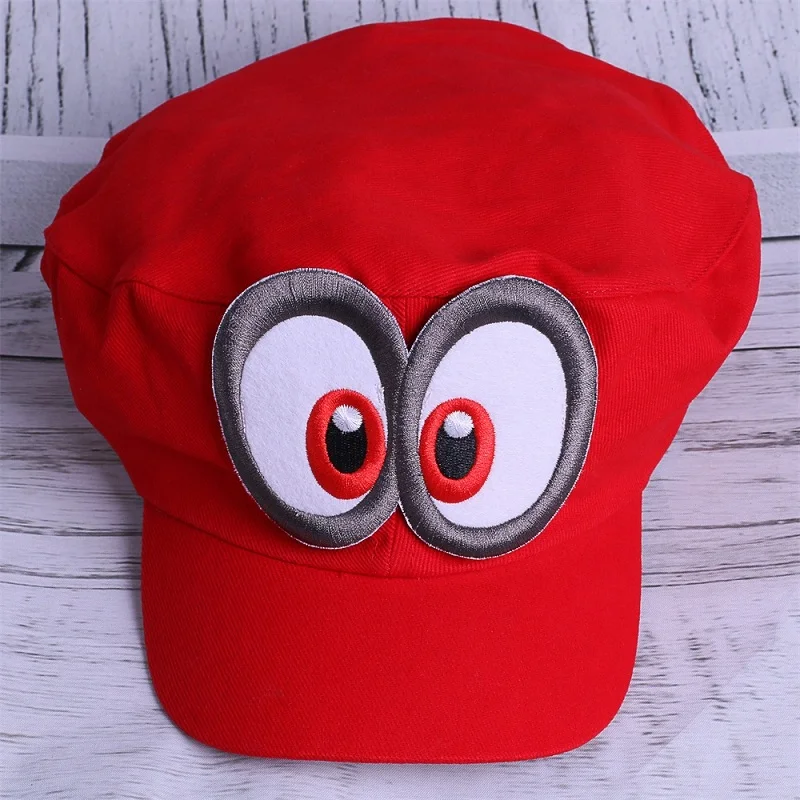 Game Super Mario Odyssey Adult Cap Child Cosplay Handmade Caps (1)