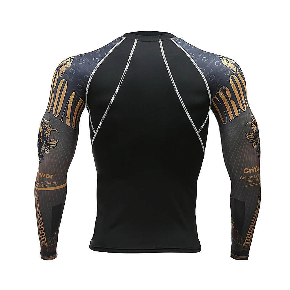 MMA rashguard Мужская Фитнес-мульти-функциональная фитнес-скорость сухая футболка набор 3D печатные мужские брюки Мужские t-shir