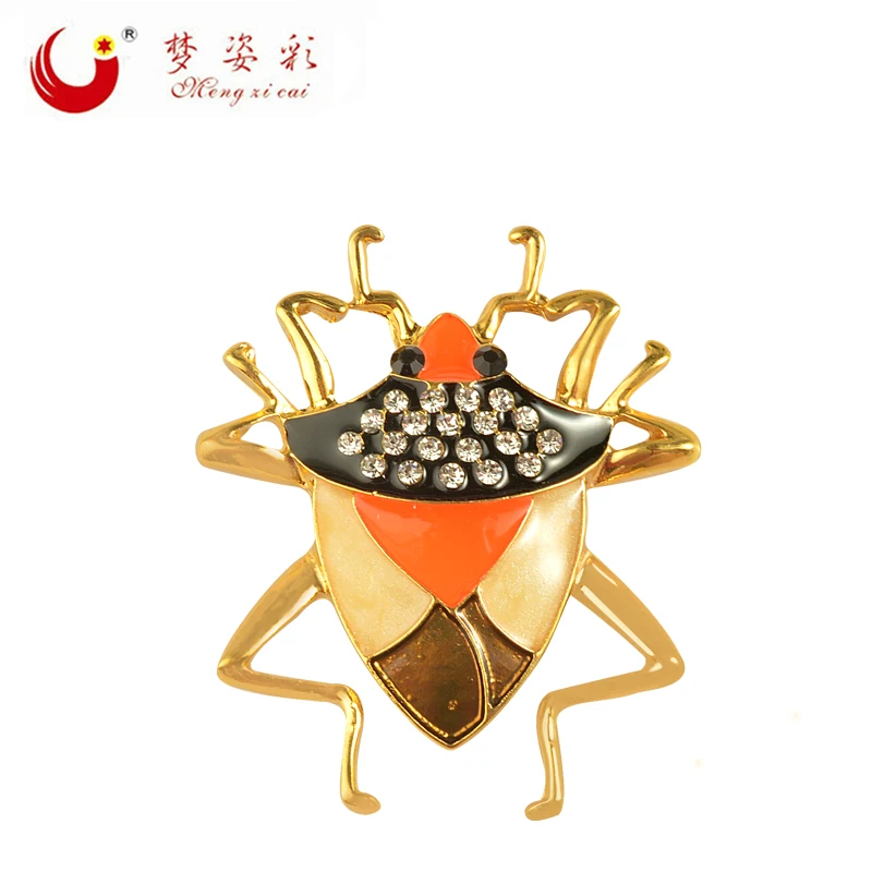 

MZC Unique Statement Enamel Insect Beetle Brooches for Women Party Accessories Corsage Cockroach Brosche Hijab Pin Homme Jewelry