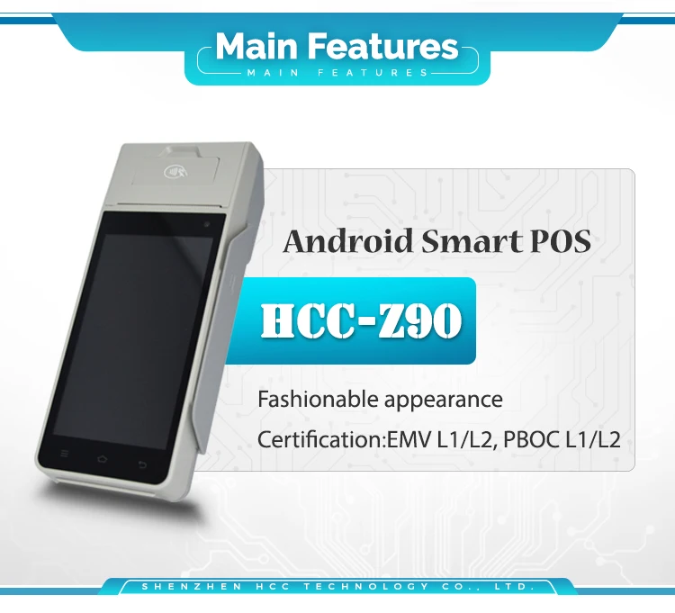 EMV Сертифицированный сенсорный экран Android pos-терминал с sim-картой HCC-Z90