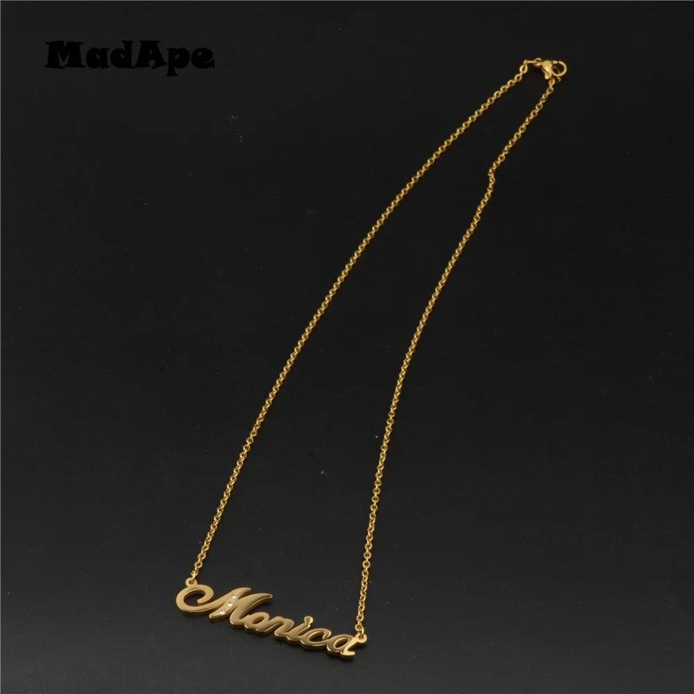 Ожерелье MadApe из нержавеющей стали с именем Моника индивидуальный