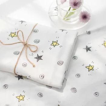 

New arrival Printed Stars 100% Cotton Combed Knitted Fabric by half meter for DIY Baby Clothing making fabric 50*180cm