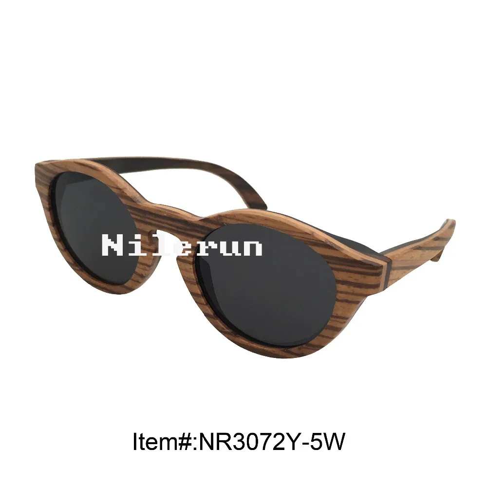 

round veneer wood sunglasses