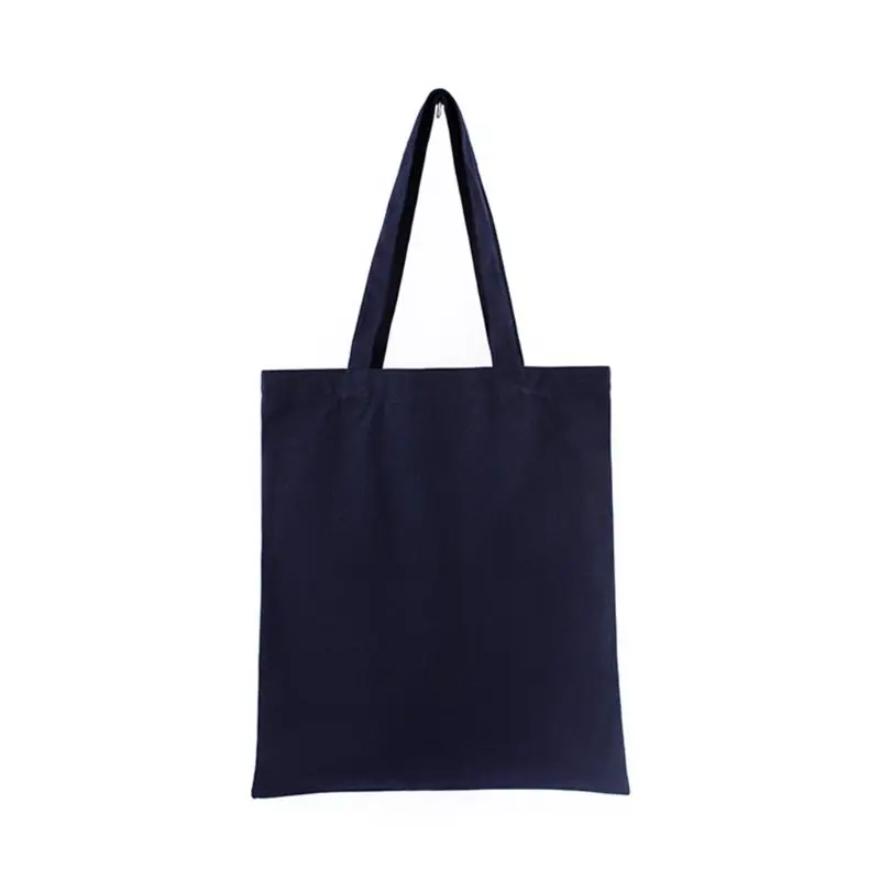 Женские прочные холщовые пустые продуктовые простые хозяйственные сумки, Дамская многофункциональная сумка на плечо, многоразовая утилизация, 14 цветов - Цвет: Dark Blue