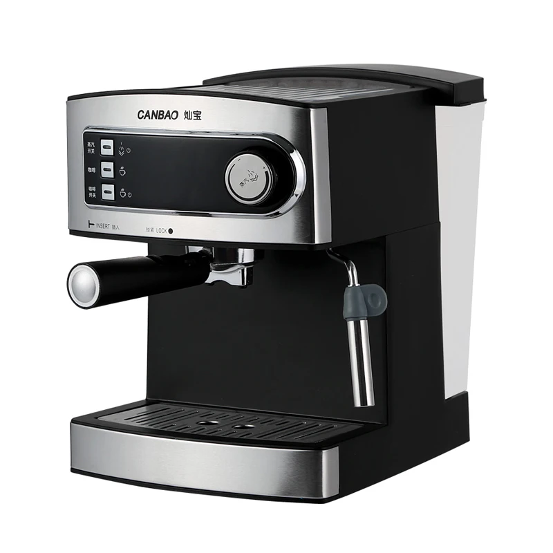 

Household Coffee Maker Electric Italian Coffee Machine 1.6L 20Bar Pump Pressure Steam Type Milk Frother Espresso Machine Black