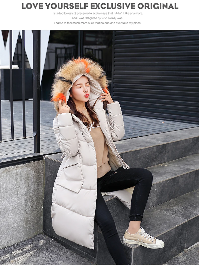 Winter Jacket Women Medium And Long Section Big Fur Collar Cotton Clothing Winter Jacket Women Coats Women Parka 2018 CH778 (1)