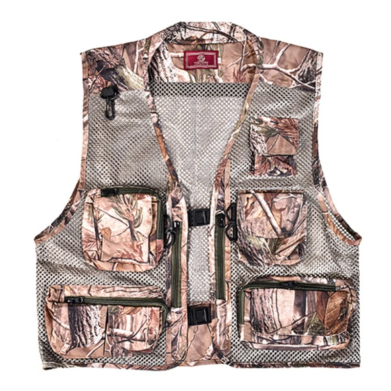 Breathable Quick Dry Camouflage Multifunctional Polyester Fishing Vest Fishing Clothing Multi-Pocket Waistcoat For Hunt Hiking