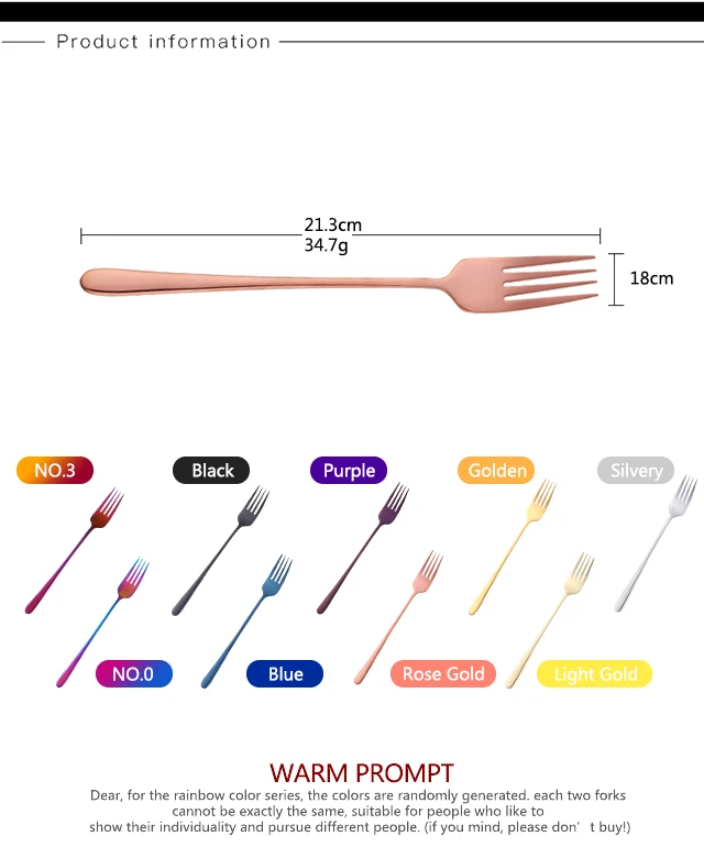 Набор обеденных вилок из нержавеющей стали, 8 цветов, корейский Набор цветных десертных вилок с длинной ручкой, золотой и синий цвет, вечерние вилки для отеля