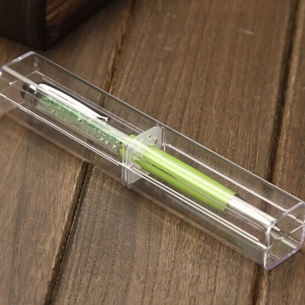 

Pen Packing Transparent Plastic Ballpoint Pen Box Lightweight Ballpen Protector Case