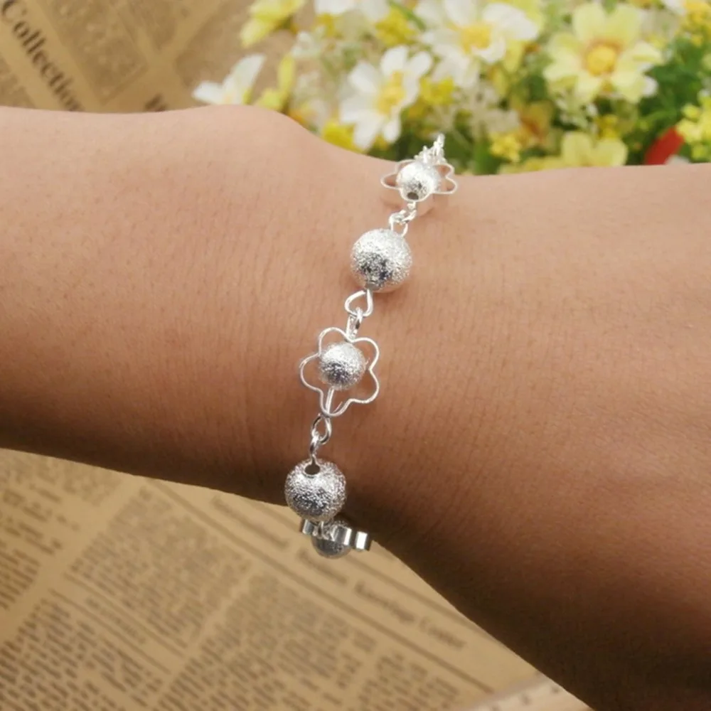 Jewelry-pentagram-apple-ball-shape-wholesale-tassel-plating-thick-silver-bracelet-Fashion-simple-and-generous (3)