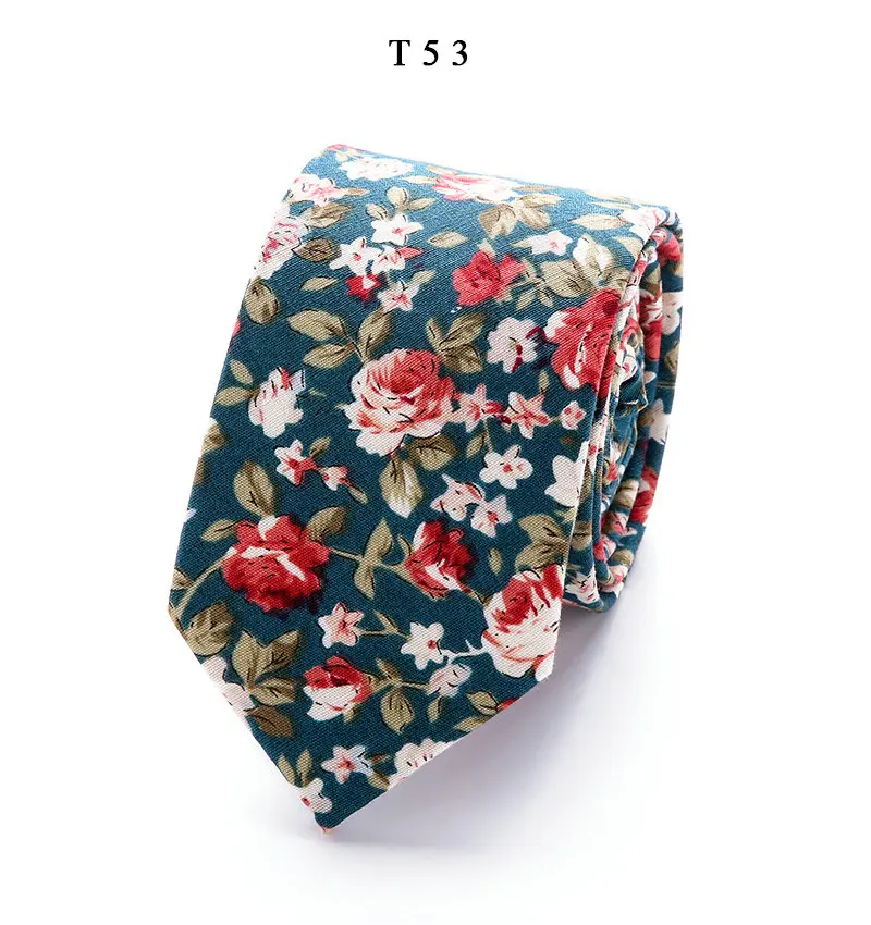 40 цветов, роскошные хлопковые галстуки для мужчин, ширина 6 см, новинка, фирменный тонкий галстук, клетчатый Свадебный однотонный красный черный серый хлопковый дизайнерский галстук - Цвет: T53