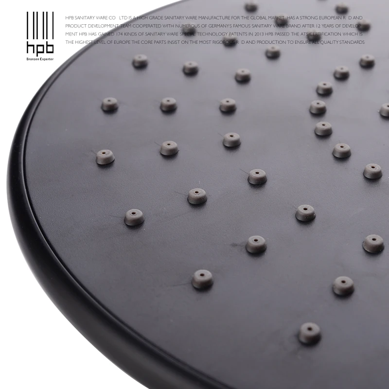 HPB Matte Black 230*230mm 9 inch Round ABS Plastic Shower Head Pressurized Rainfall Showerhead Top Over Shower Sprayer H1002 HPB Matte Black 230*230mm 9 inch Round ABS Plastic Shower Head Pressurized Rainfall Showerhead Top Over Shower Sprayer H1002