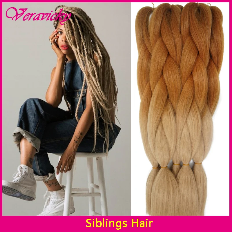 24 Ombre Kanekalon Jumbo Braiding Hair Colors African Synthetic 24 Ombre Kanekalon Jumbo Braiding Hair