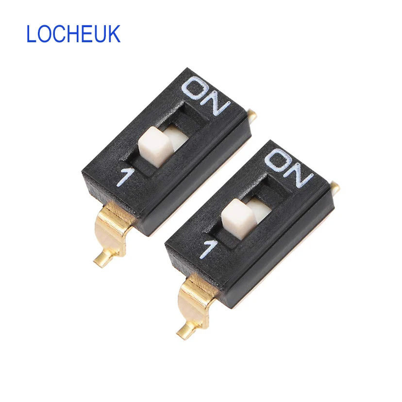 

5pcs Black SMT SMD DIP Toggle Switch 1-8 Positions 2.54mm Pitch for Circuit Breadboards PCB SMD Type SMD Golden Pin