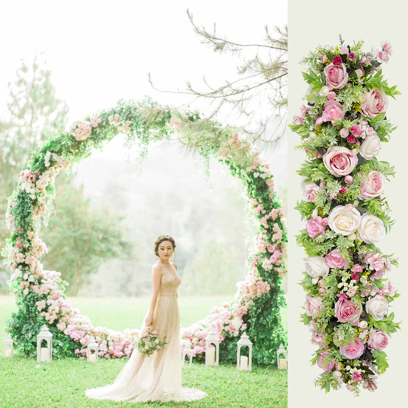 Customize Wedding Props Supplies Decorative Artificial Flower Row Arch