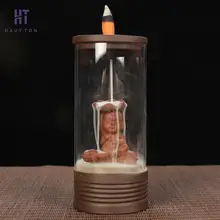 Керамическая горелка ладана башня для благовоний держатель дыма обратная кадильница для ароматерапии Прозрачная крышка для офиса домашний декор