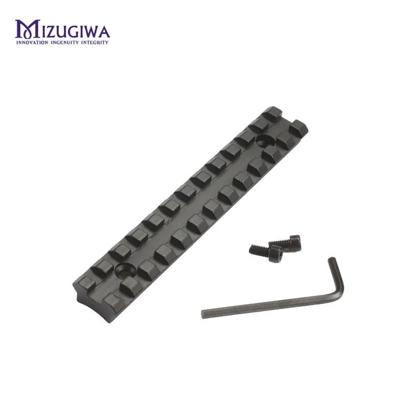MIZUGIWA 12 فتحات 124.5 مللي متر مسامير منحنى بندقية نطاق Picatinny جولة أسفل 20 مللي متر ويفر السكك الحديدية قاعدة تثبيت تثبيت نطاق مسدس