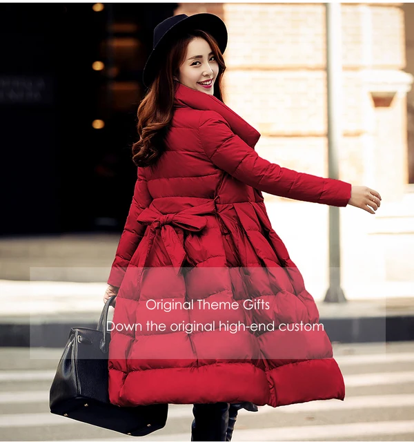 Cheap 2016 Real Ukraine Quality New Winter Coat Women Jacket A Knee Fashion Long Skirt Female Thick Womens Down Parkas Manteau Femme
